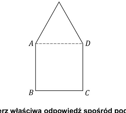 Pięciokąt ABCDE złożony z kwadratu ABCD i trójkąta ADE
